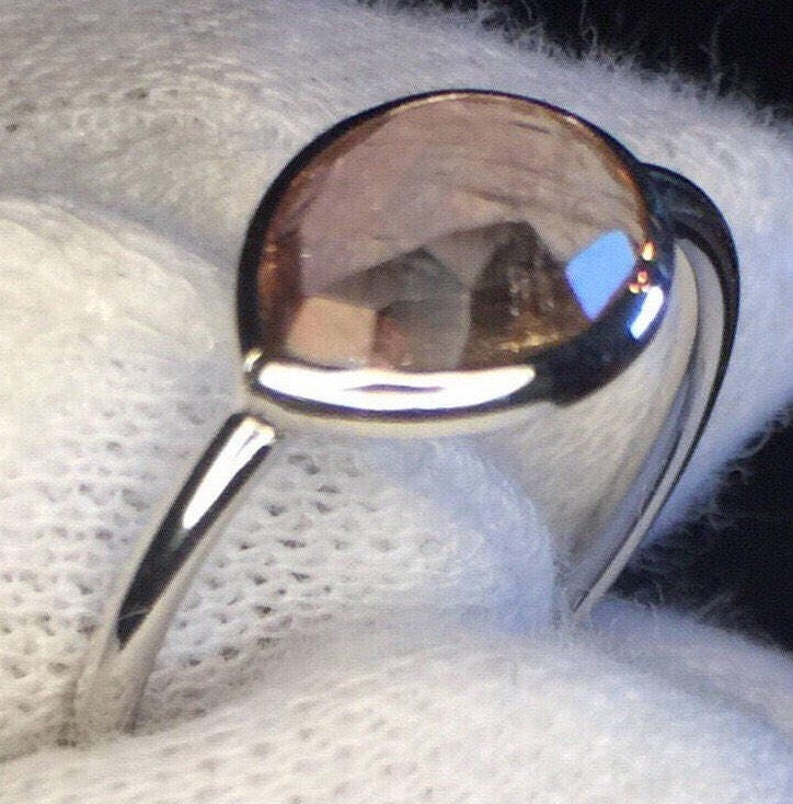 Peach Tourmaline Ring-14k White Gold