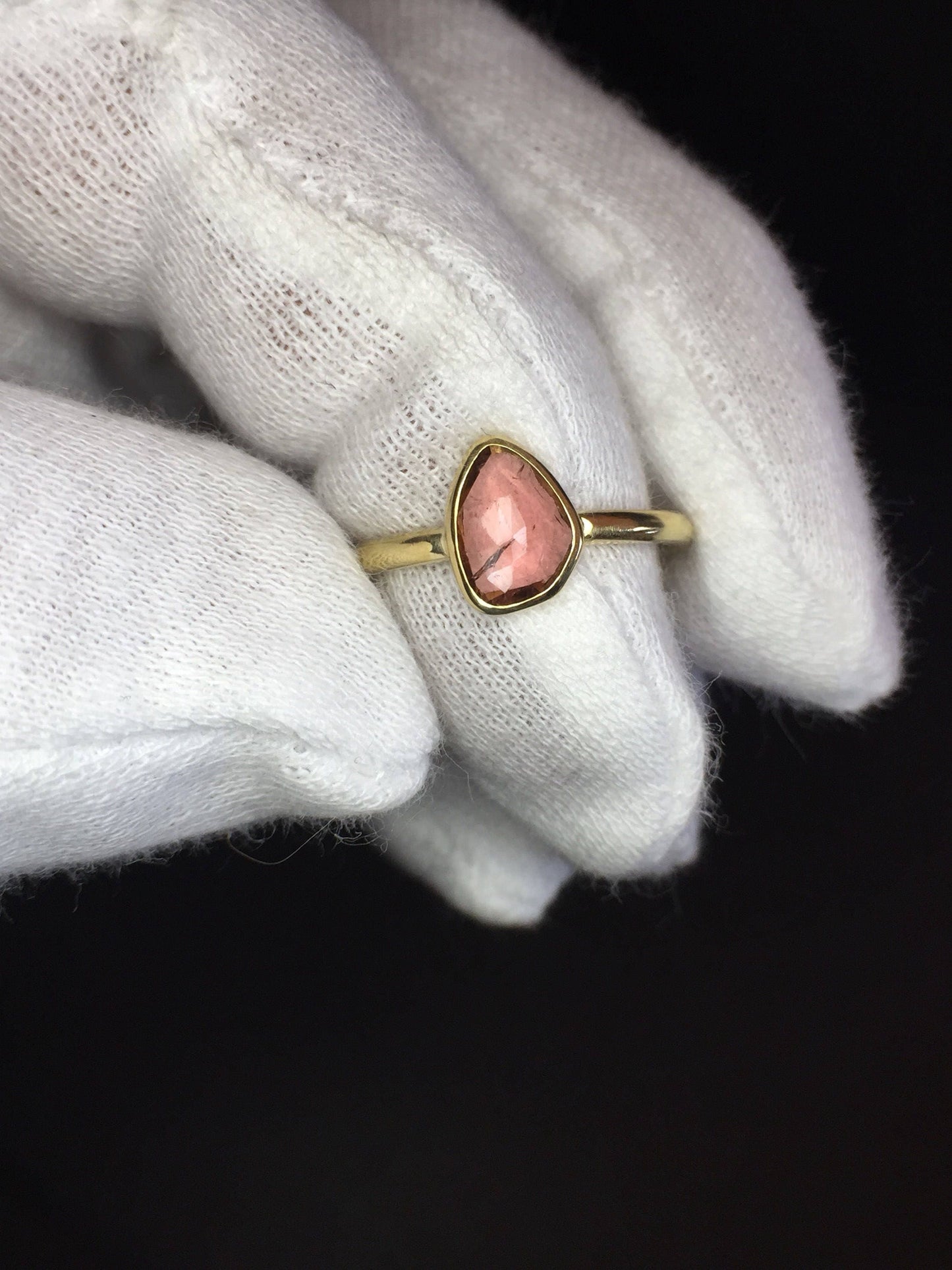 Peach Tourmaline Ring-18k Gold