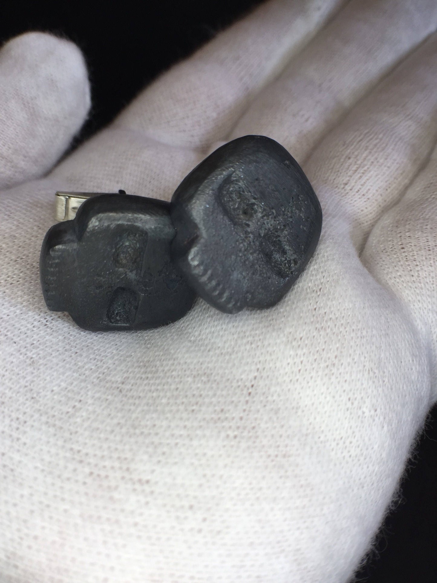 Skull Cufflinks in Oxidized Sterling Silver