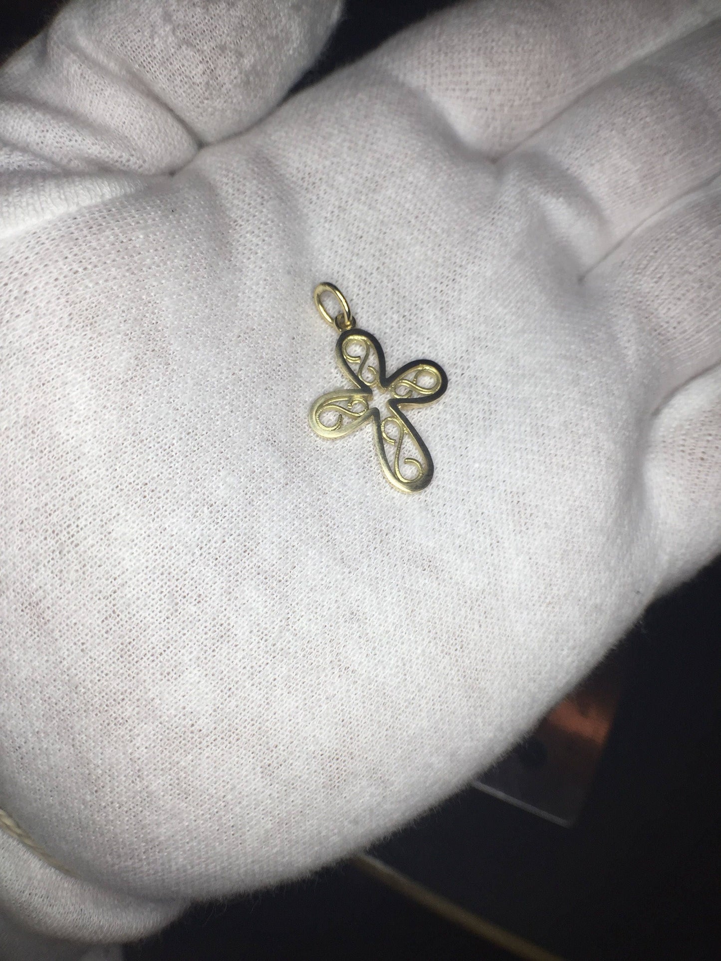 18k Gold Filigree Cross