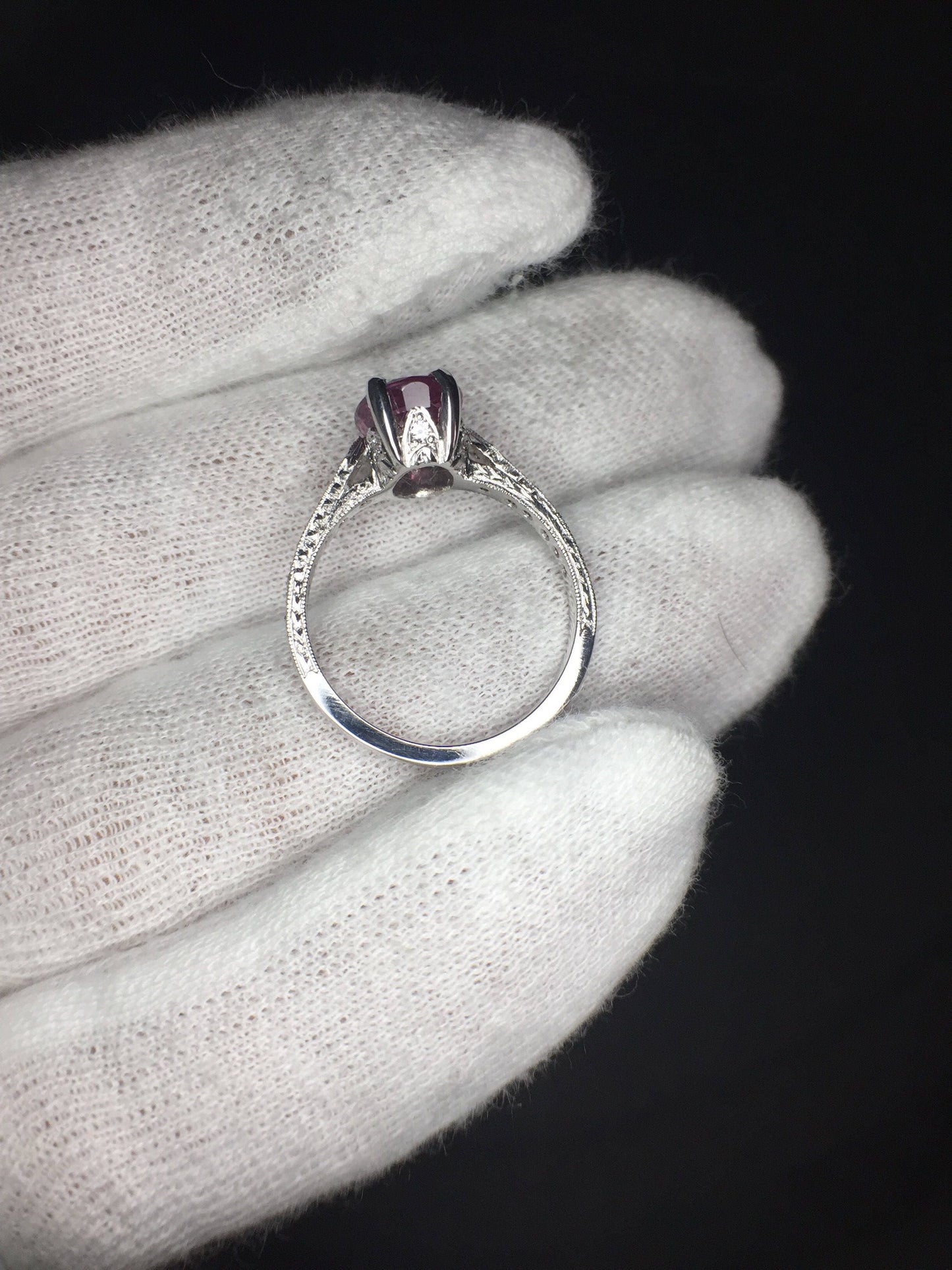 Rhodolite Garnet-14k white gold