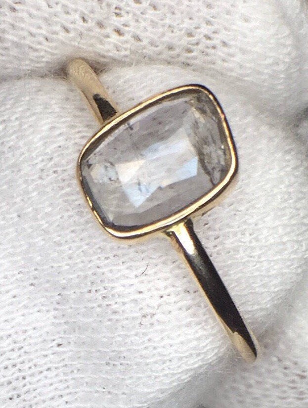 Grey Quartz Ring-14k Rose Gold