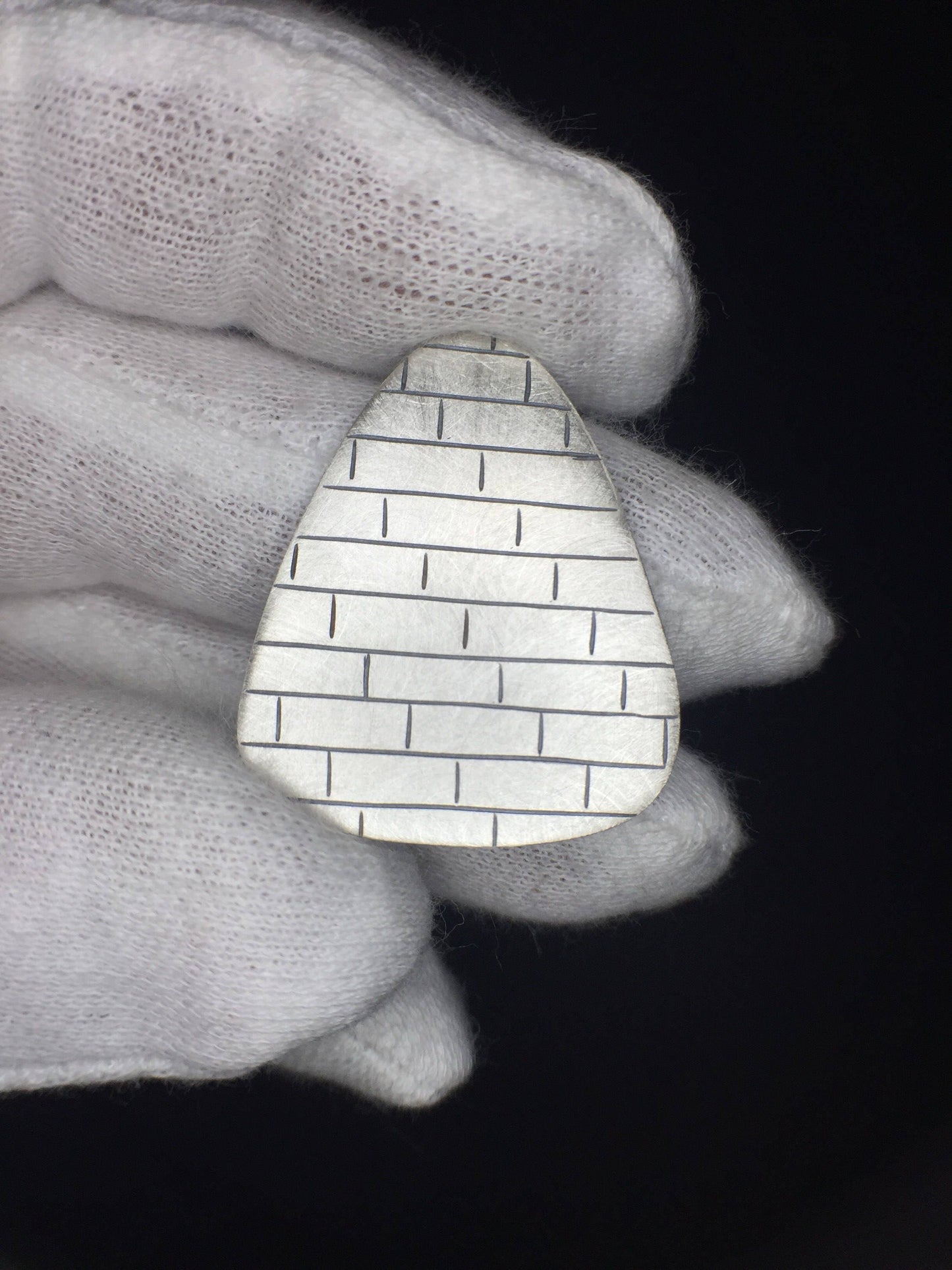 Engraved Guitar Pick-Sterling Silver