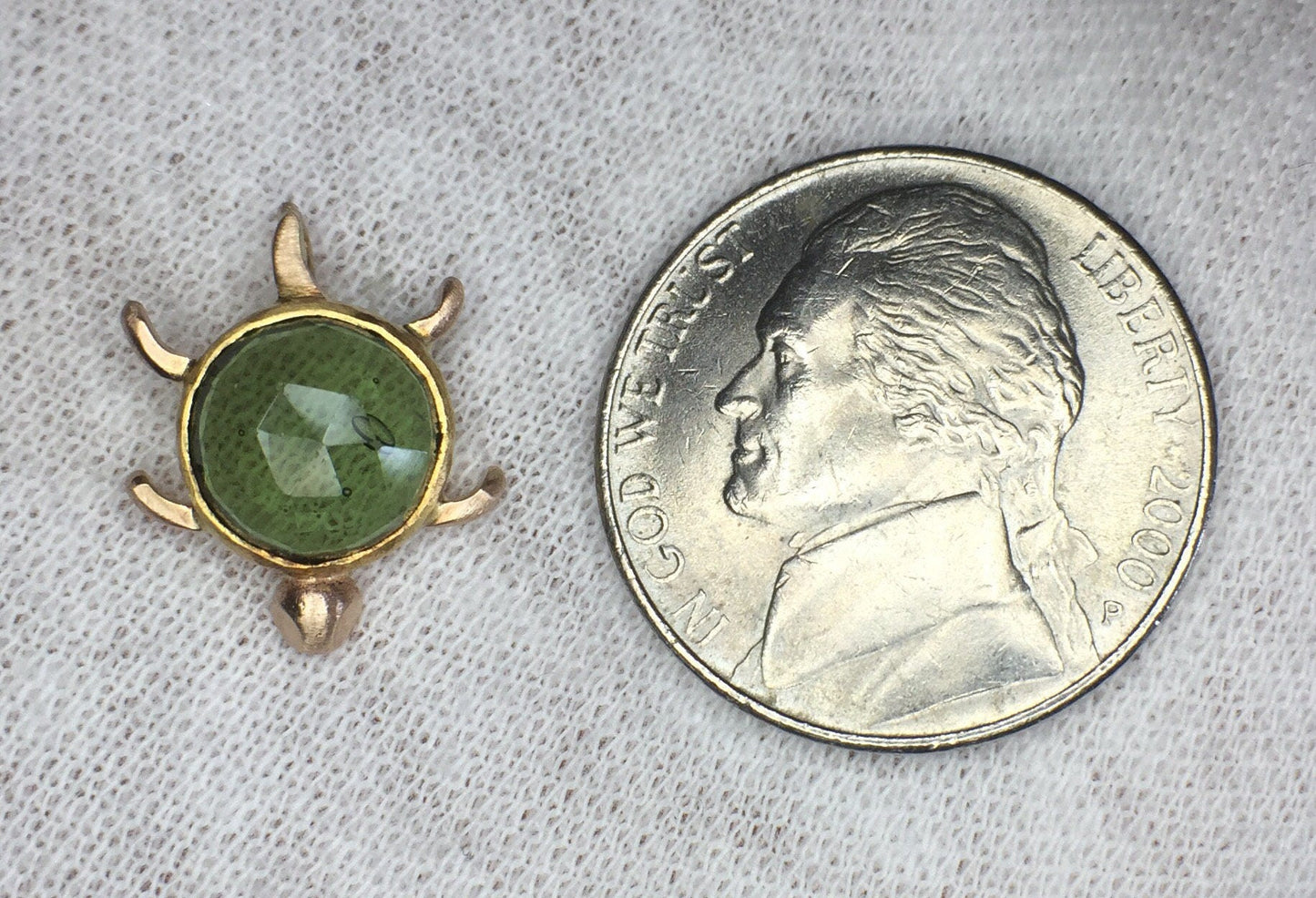 Turtle Necklace-22k gold/14k rose