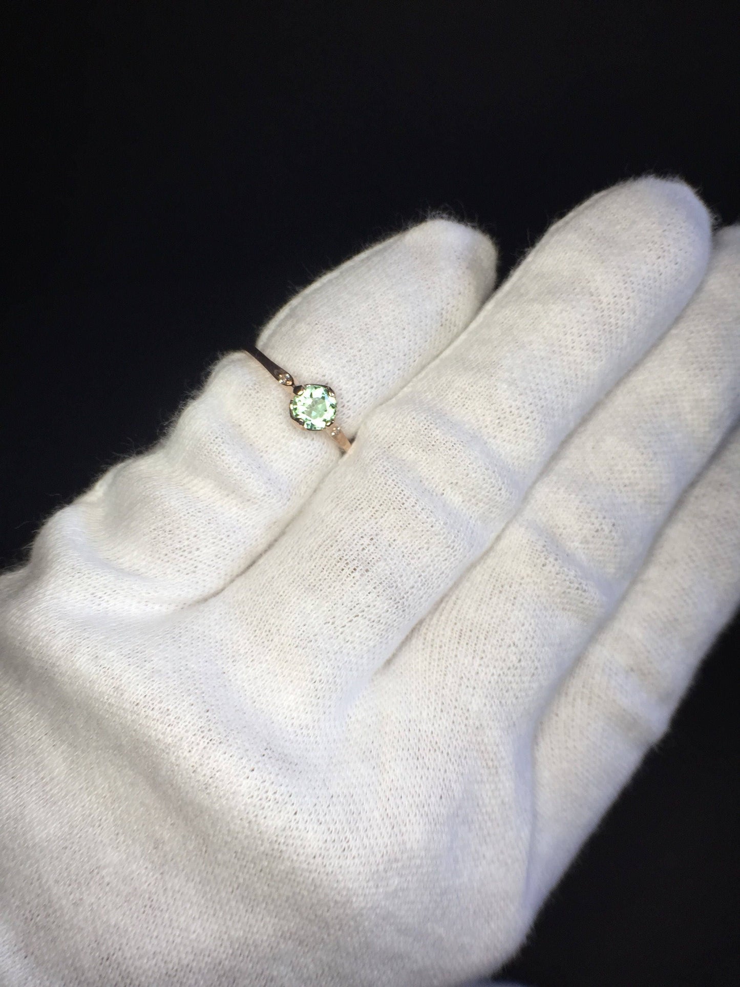 Seafoam Green Tourmaline/Diamond Ring