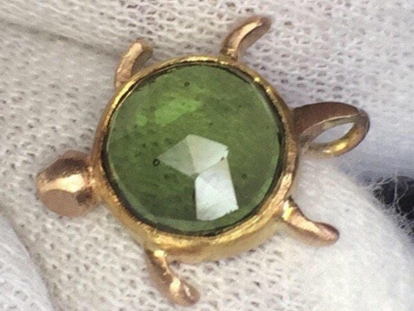 Turtle Necklace-22k gold/14k rose