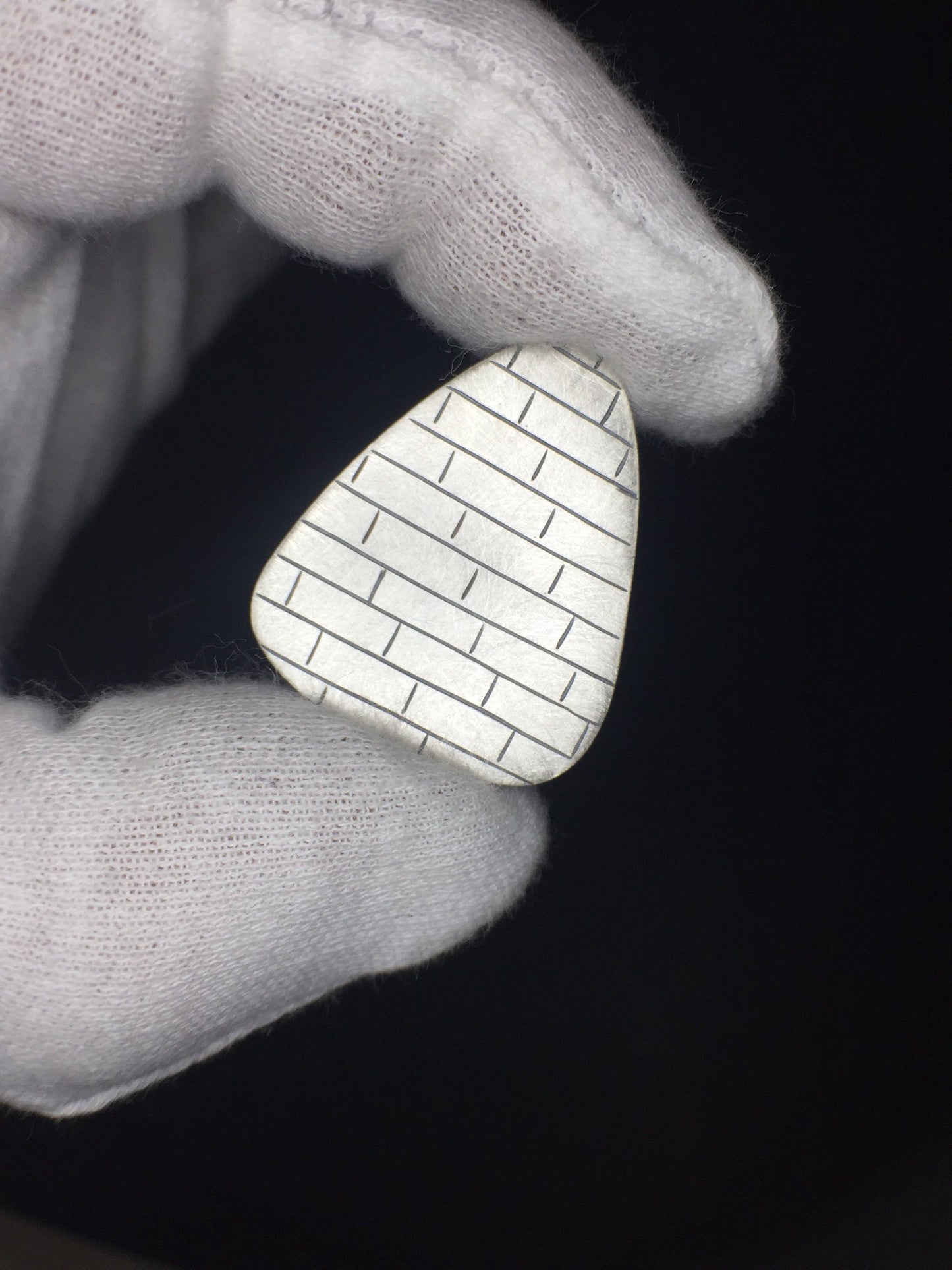 Engraved Guitar Pick-Sterling Silver