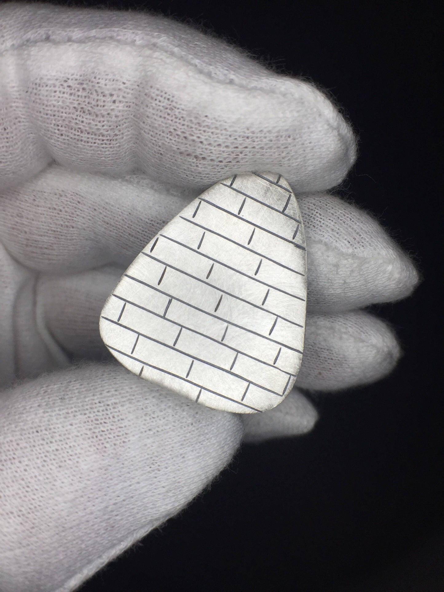 Engraved Guitar Pick-Sterling Silver