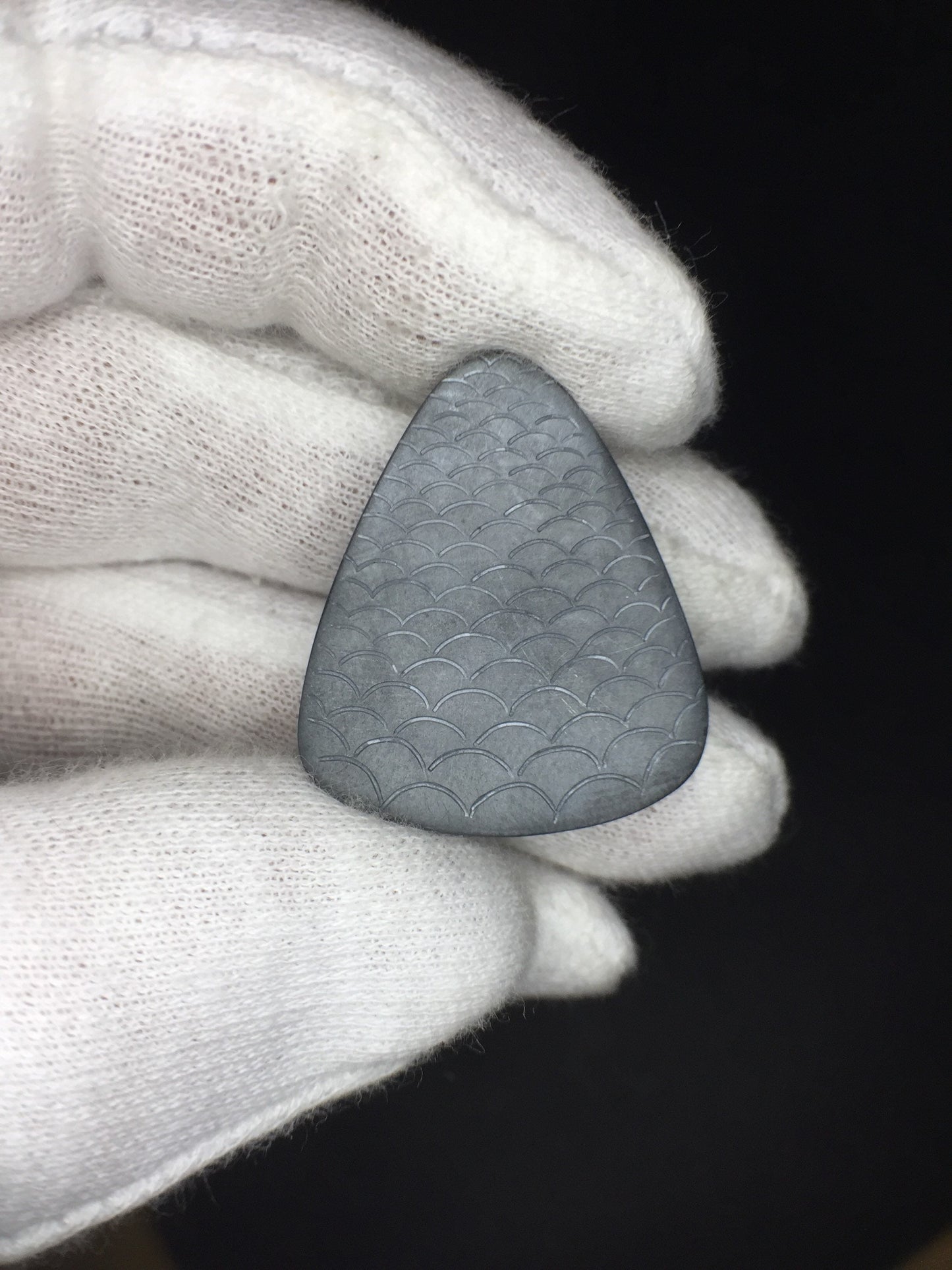 Engraved Guitar Pick-Sterling Silver(Oxidized)