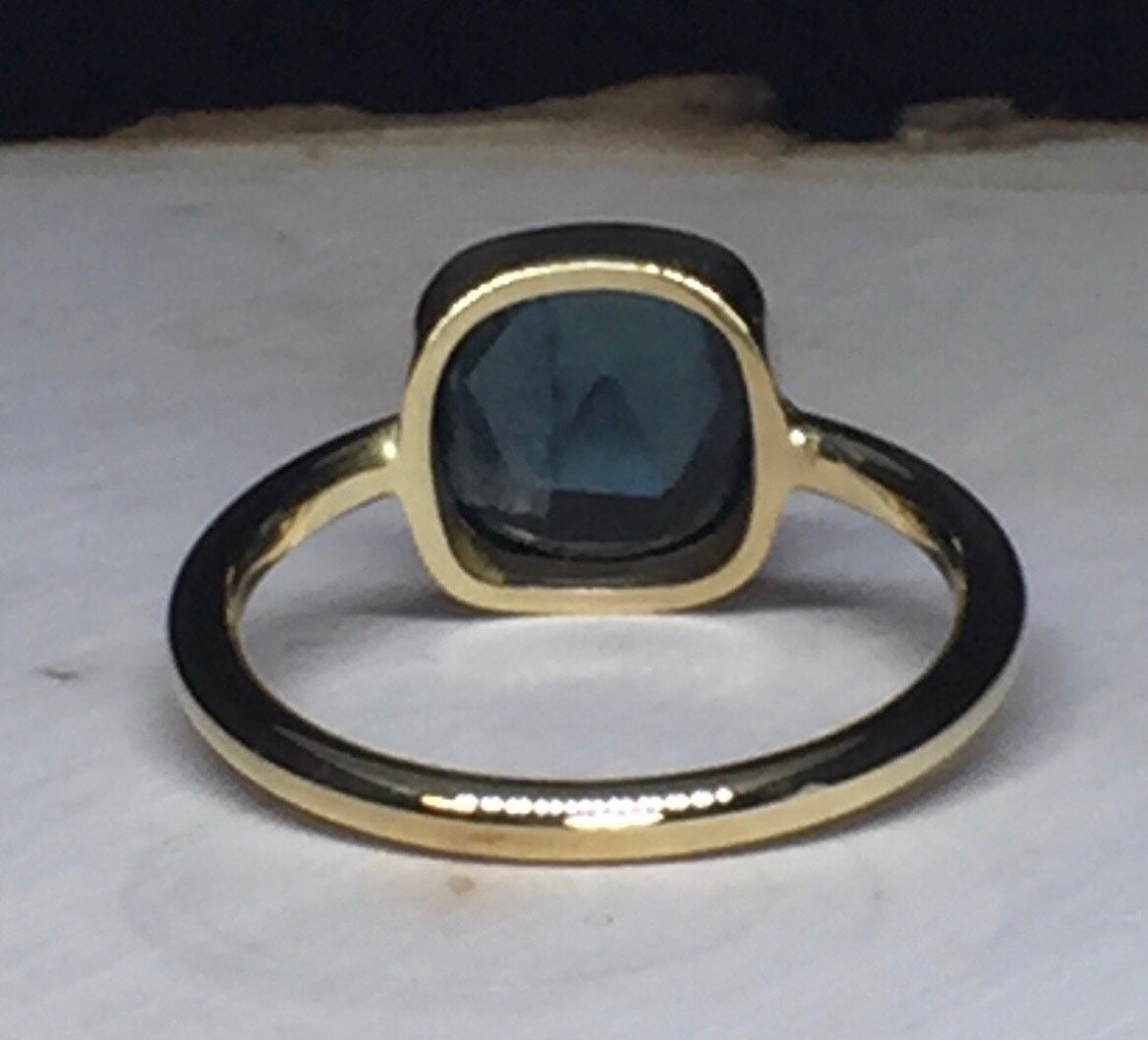 Teal Tourmaline Ring-18k Gold