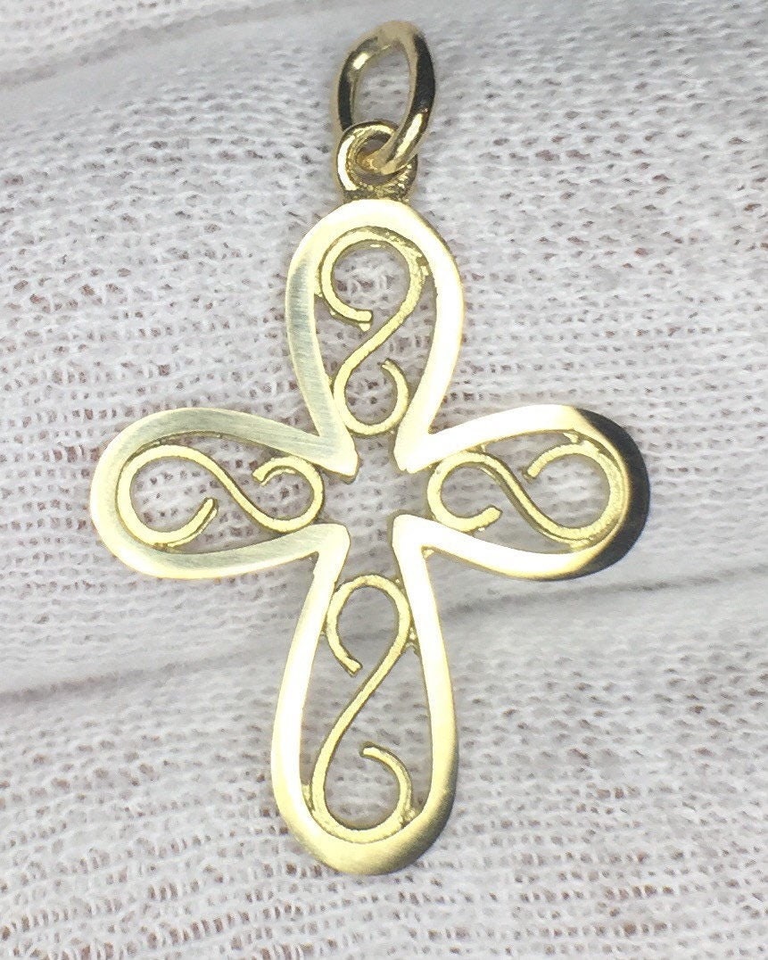 18k Gold Filigree Cross