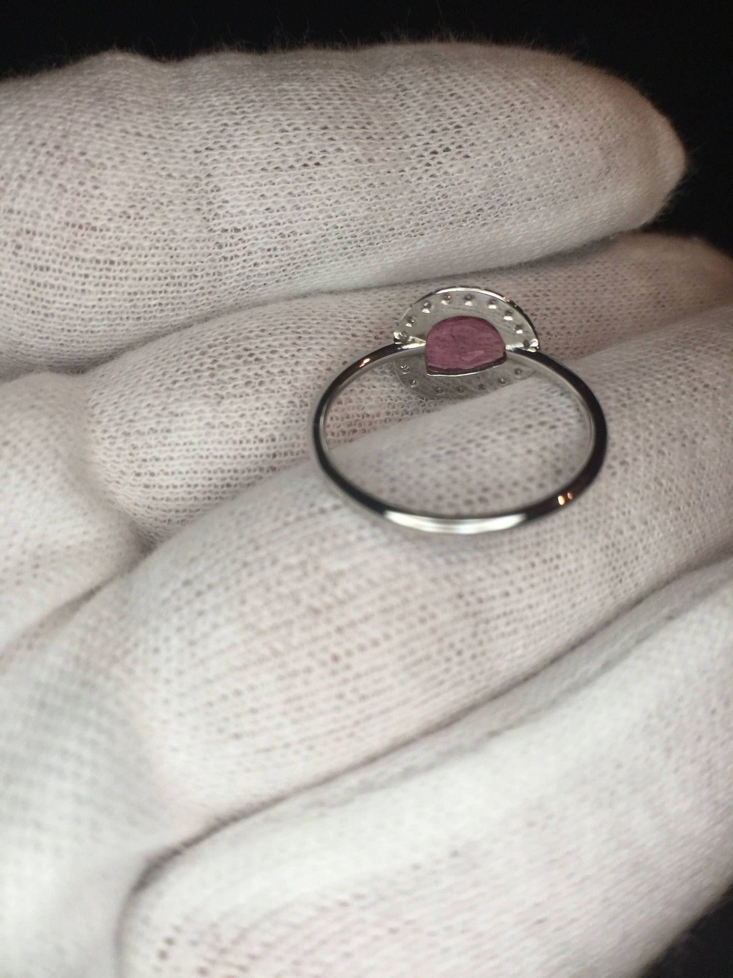 Pink Tourmaline/Diamond Ring-14k White Gold