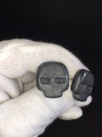 Skull Cufflinks in Oxidized Sterling Silver