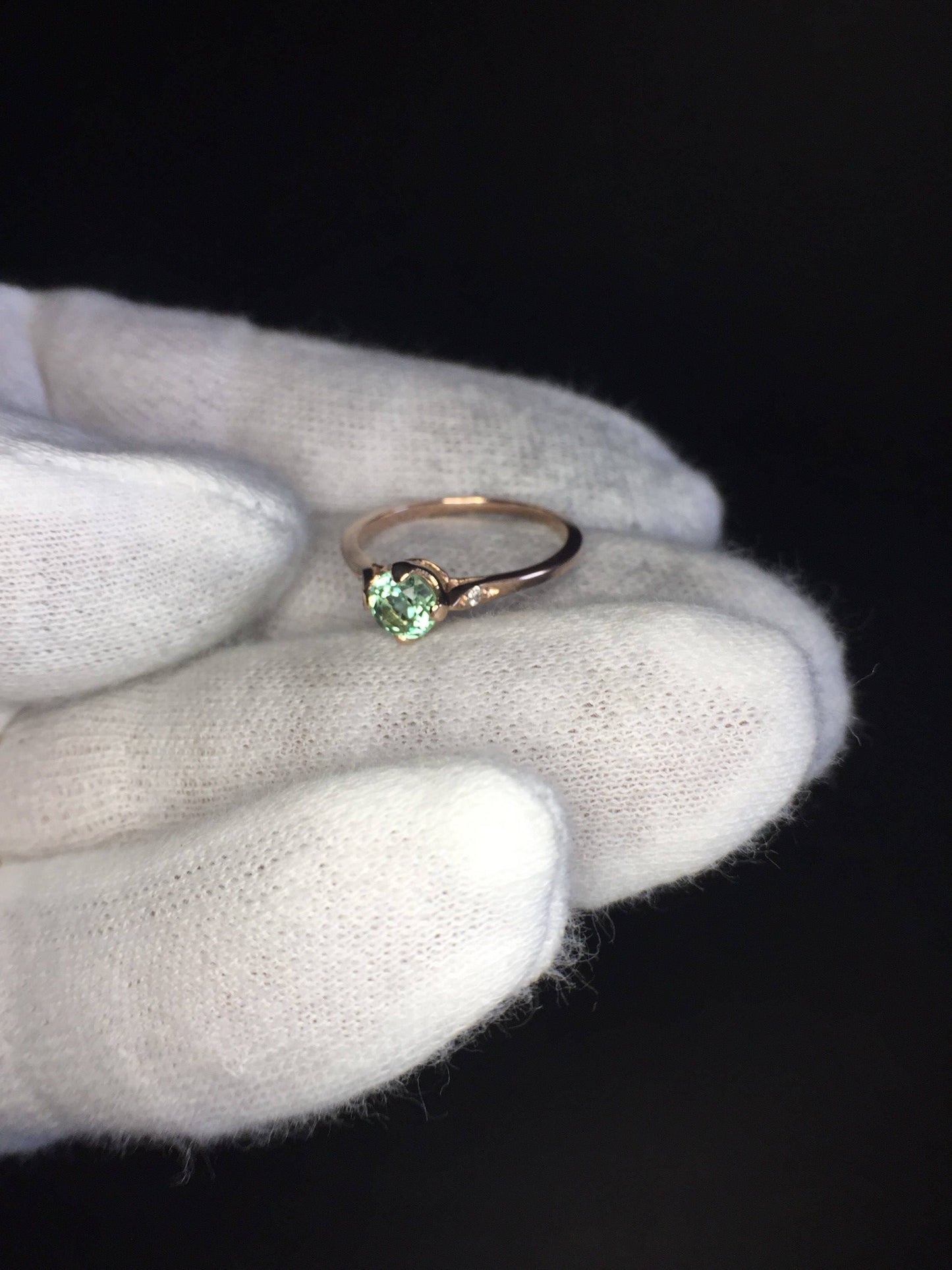 Seafoam Green Tourmaline/Diamond Ring