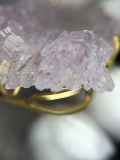Crystallized Rose Quartz in 18k gold