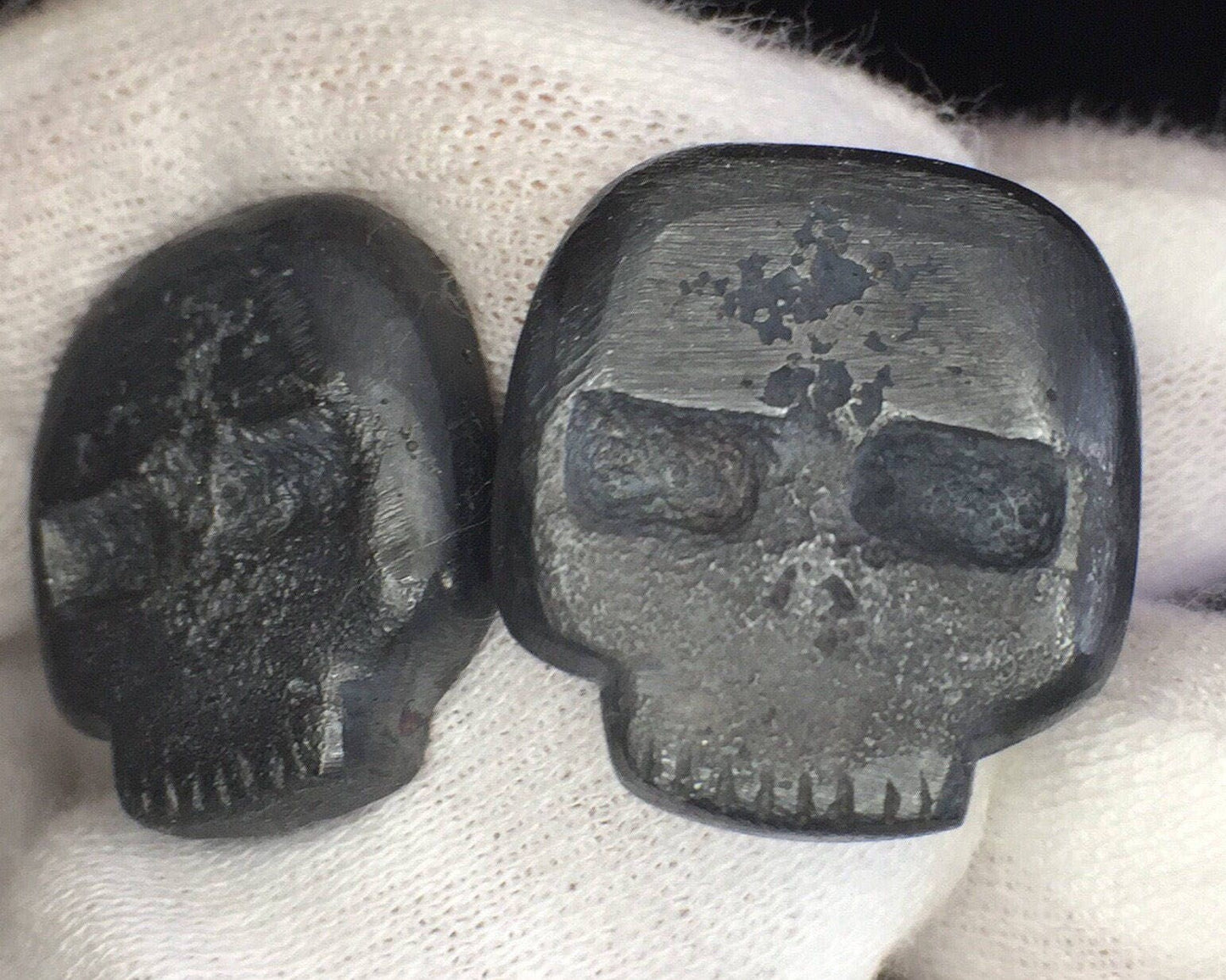 Skull Cufflinks in Oxidized Sterling Silver