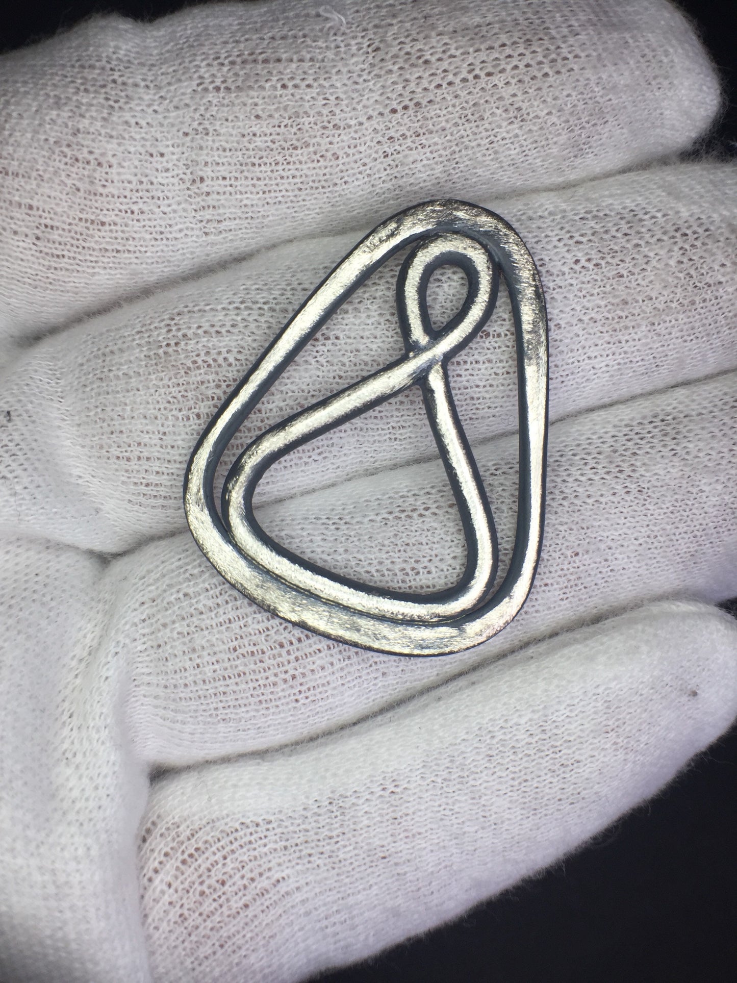 Guitar Pick in Sterling Silver Hand Engraved