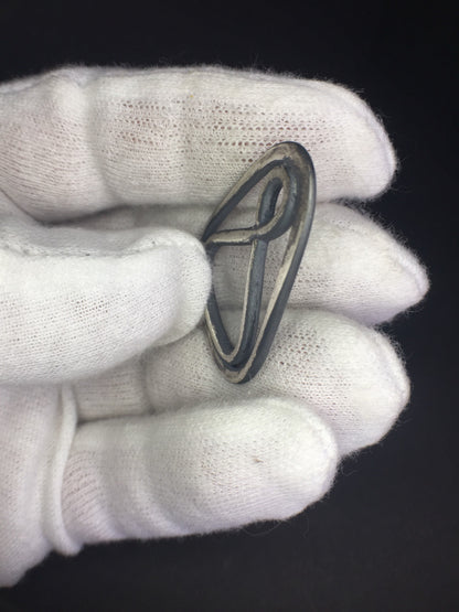 Guitar Pick in Sterling Silver Hand Engraved