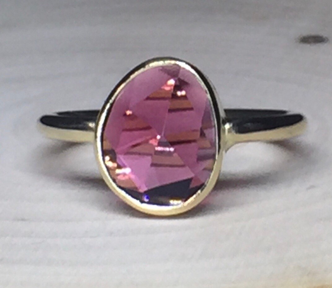 Purple Tourmaline Ring-18k Gold