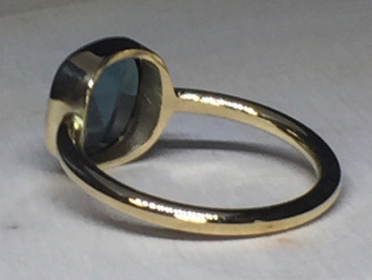 Teal Tourmaline Ring-18k Gold