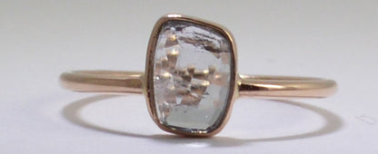 Grey Quartz Ring-14k Rose Gold